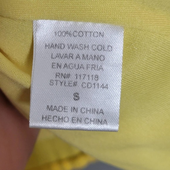 Ellison Yellow Short Sleeve Round Neck Cotton Embroidered Shift Dress Size S - Picture 4 of 4